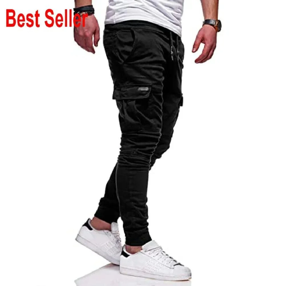 Men's Cargo Joggers Casual Hiking Pants Workout Sweatpants Tapered Fit